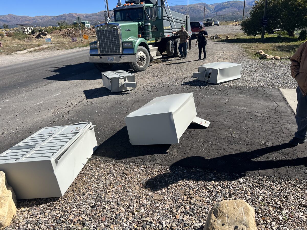 Dump truck takes out neighborhood post office boxes near North Sanpete ...